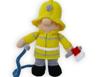 Fireman Fred doll knitting pattern