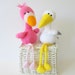 Flamingo and Stork toy knitting patterns 