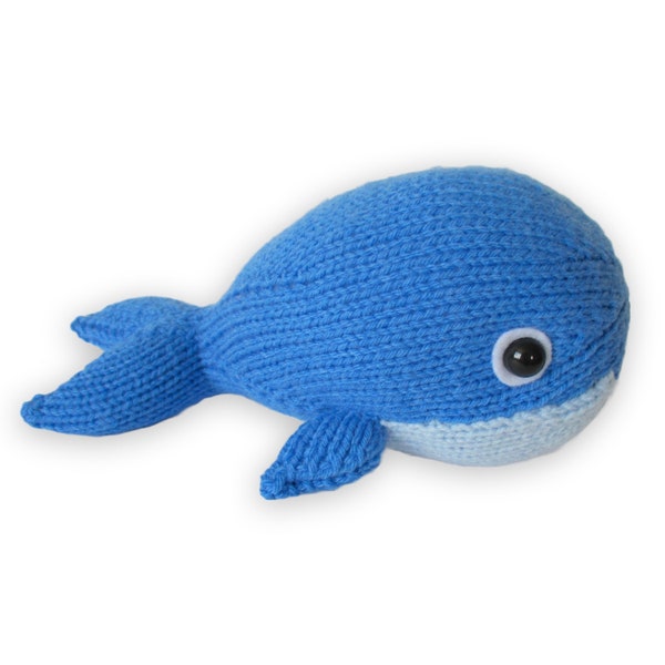 Bob the Blue Whale and Narwhal toy knitting patterns