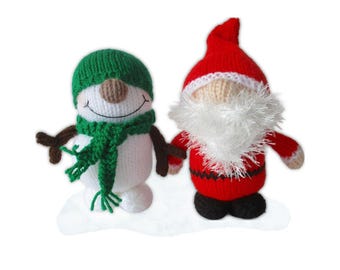 Patrón de tejido: Muñecos de Papá Noel y Muñeco de Nieve "Papá Noel y Milú" (Descarga en PDF)