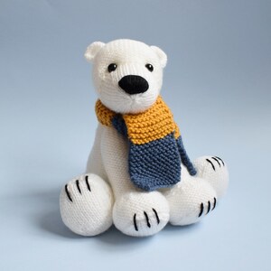 Polar Bear and scarf toy knitting pattern image 5