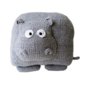 Hippo Cushion Knitting Pattern PDF