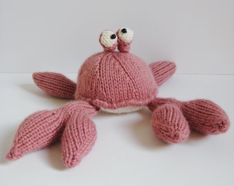 Pinky the Crab Toy Knitting Pattern PDF