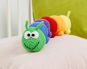 Cuthbert the Caterpillar Knitting Pattern - Easy Knit Toy - PDF download