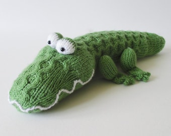 Miles the Crocodile Toy Knitting Pattern PDF