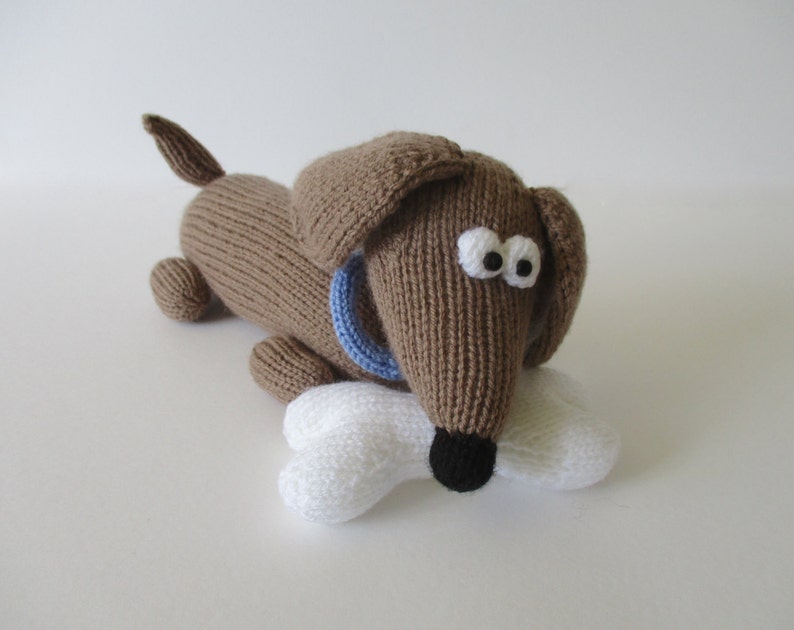 Bangers the Sausage Dog toy knitting patterns Etsy