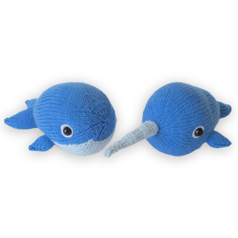 Bob the Blue Whale and Narwhal toy knitting patterns image 10