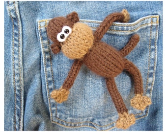 Pocket Monkey toy knitting pattern