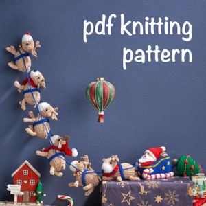 Santa Sleigh Ride Christmas Decoration PDF Knitting Patterns Digital Download image 3