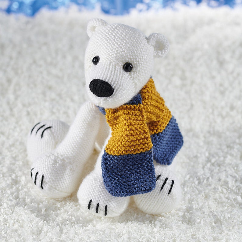 Polar Bear and scarf toy knitting pattern image 2