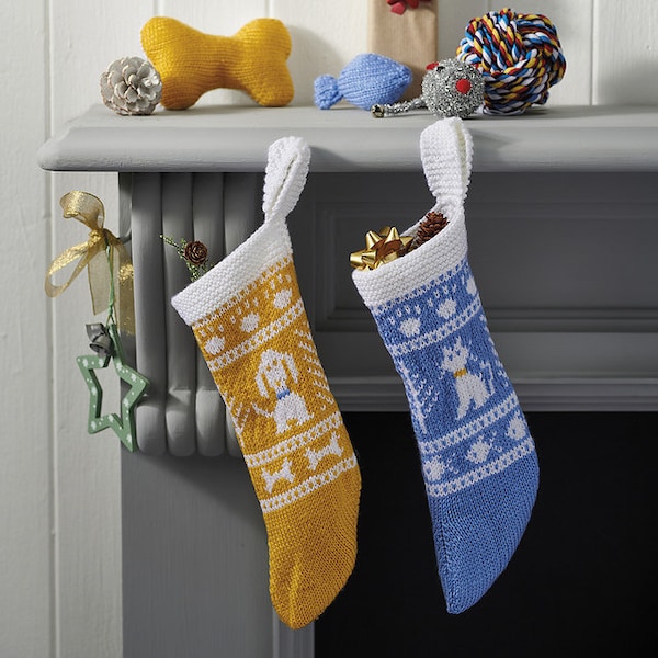 Just for Furries Pet Christmas Stockings and toys Knitting Pattern