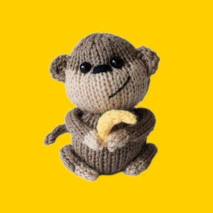 Knitting Pattern: "Micky the Monkey" Toy Amigurumi with Banana (PDF Download)