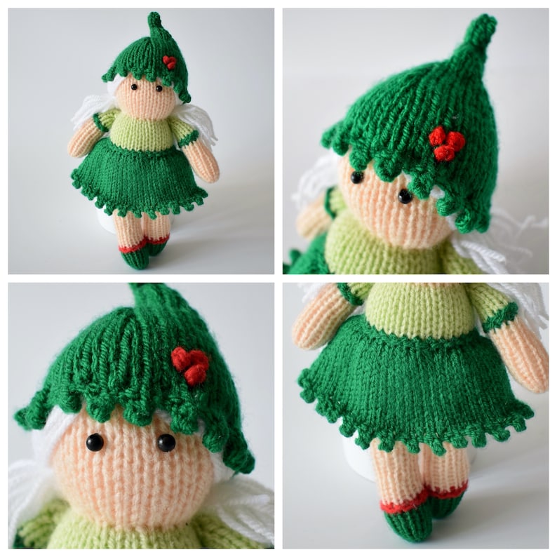 Holly the Elf toy doll knitting patterns | Etsy