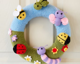 Love Bugs Spring Wreath Knitting Pattern PDF