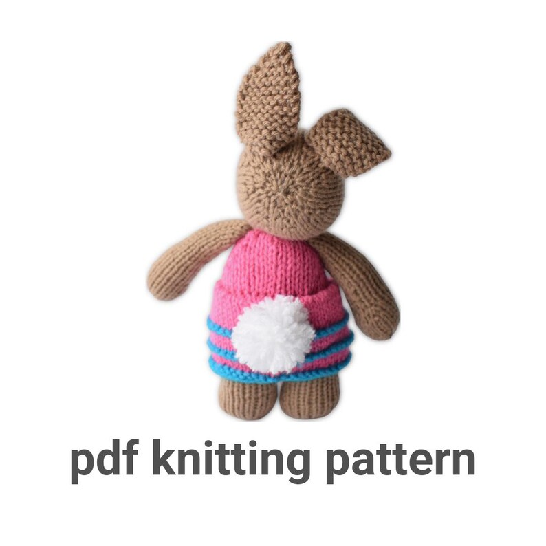 Flora Bunny Knitting Pattern - Toy Rabbit - PDF Digital Download File ...