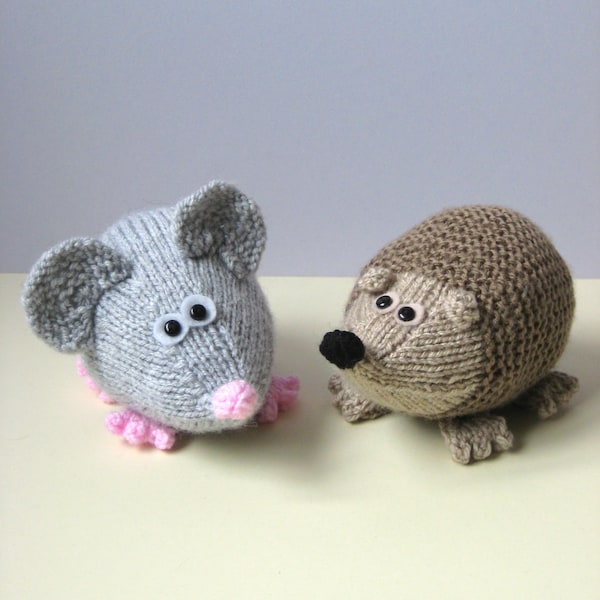 Spike the Hedgehog and Moe the Mouse toy knitting patterns