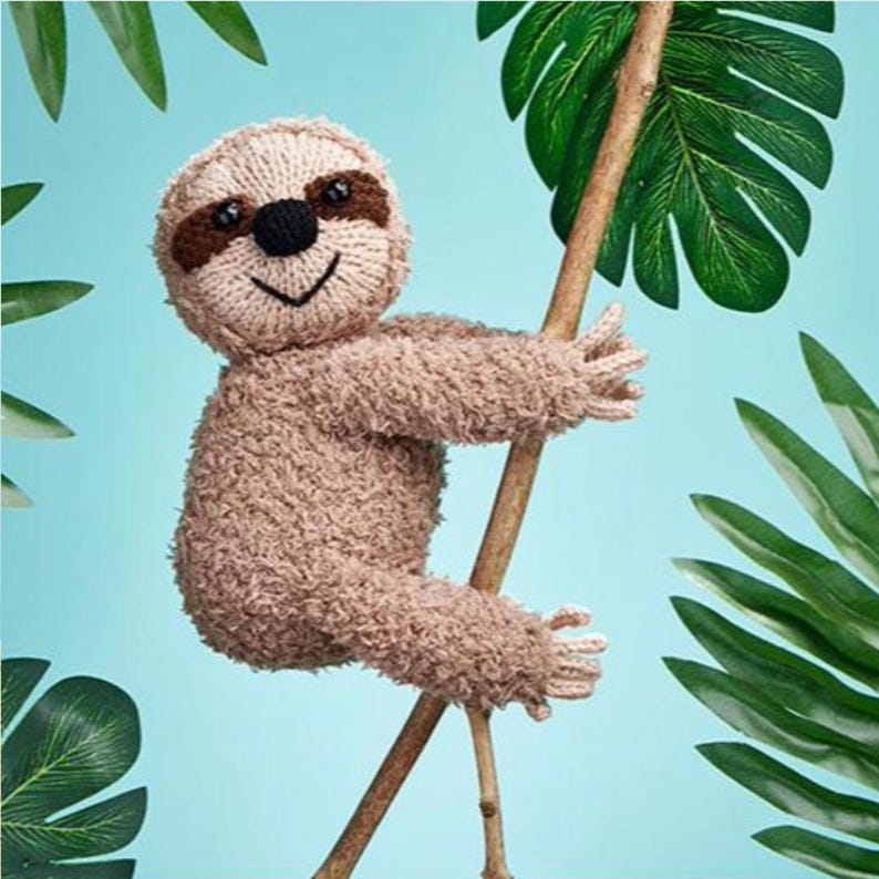Lazy Daze Sloth Knitting Pattern - Toy in Fleecy Yarn - PDF Download - Etsy