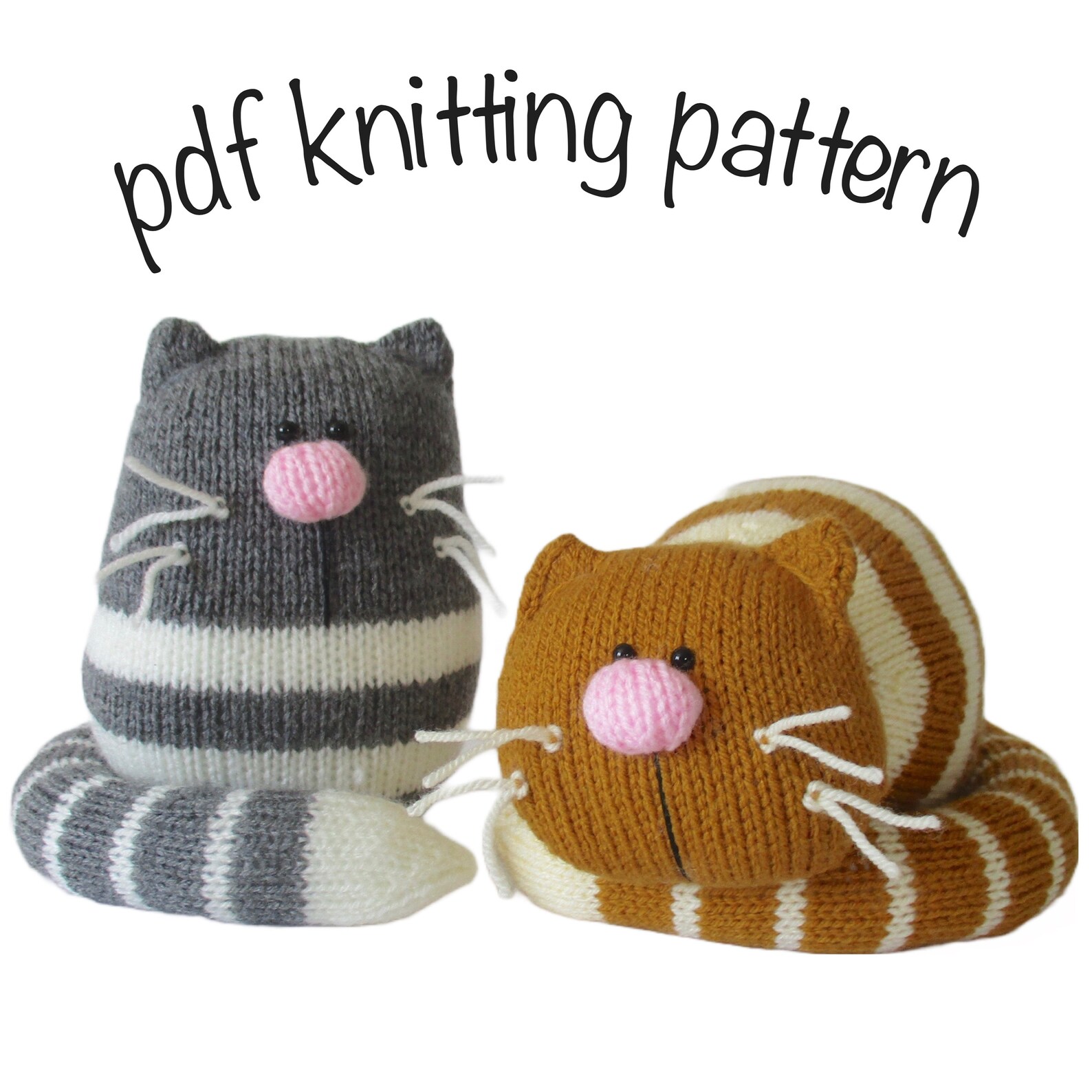 Ginger and Smudge Toy Cats Knitting Patterns Etsy