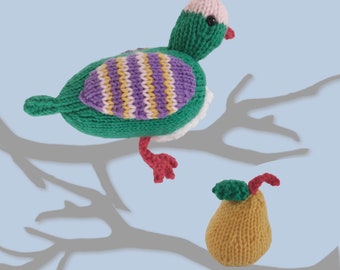 Noel the Partridge in a Pear Tree Christmas Toys Decorations Ornaments Knitting Patterns PDF Digital Download File by Amanda Berry