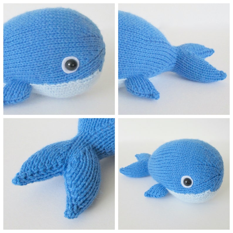 Bob the Blue Whale and Narwhal toy knitting patterns image 9