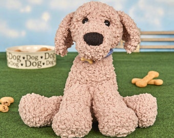 Larry the Labradoodle toy knitting pattern digital download