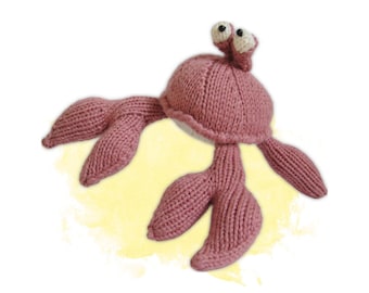 Pinky the Crab Toy Knitting Pattern PDF