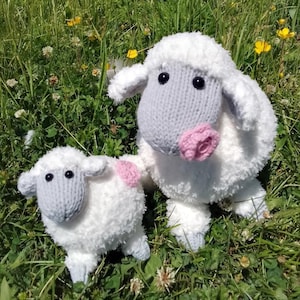 Patrón de tejido: "Rosie la oveja y el cordero trébol" - Animales de granja para Pascua (Descarga en PDF)