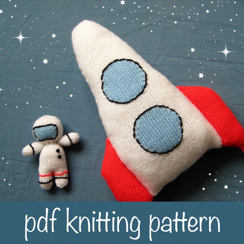 Space Rocket and Astronaut toy knitting patterns image 2