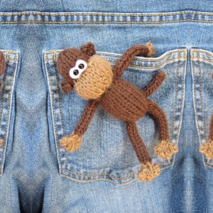 Knitting Pattern: "Pocket Monkey" Little Toy Animal (PDF Download)