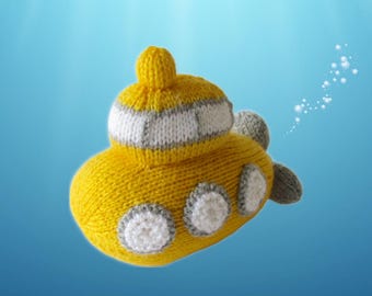Whirly Submarine Knitting Pattern - Toy - PDF download
