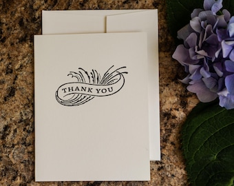 Thank You Flourish Letterpress Card, Typography, Blank