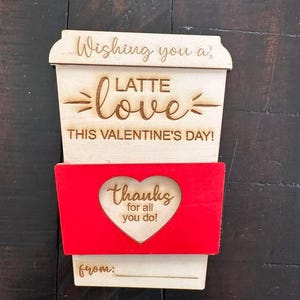 Latte Love Valentinstag Geschenkkartenhalter