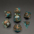 Forgotten Depths Dice Set for DND, Ancient Ocean Resin Dice with Tentacle Core, Ruins Inspired RPG Dice, Polyhedral Tabletop Dice product logo