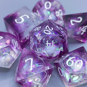 Dobbelstenen met vloeibare kern voor D&D-rollenspellen, D&D-cadeau, D6-dobbelstenen, D20-dobbelstenen, hars D&D-dobbelstenenset voor Magic: The Gathering, cadeau voor haar