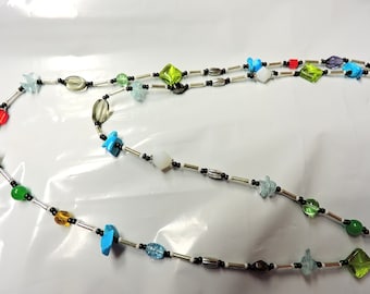 OOAK Bead Soup Jewelry ... Long Necklace, over 45” Long ... Long Necklace w/a Variety of Beads
