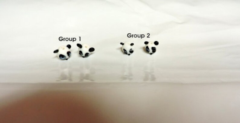 Panda Face Animal Beads Panda Face Animal Beads OR Take All 4 Panda Faces Your choice of Group 1 or Group 2 .. Glass Bead ..