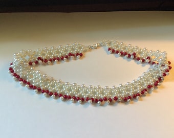 Still a New Design .. 2nd try ..  16inches long .. youth Pearl necklace or Choker for teen and young adults