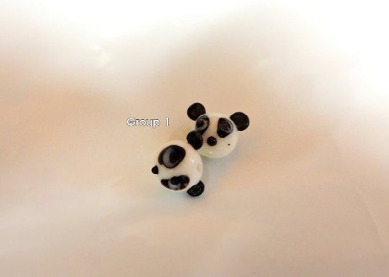 Panda Face Animal Beads Panda Face Animal Beads OR Take All 4 Panda Faces Your choice of Group 1 or Group 2 .. Glass Bead ..