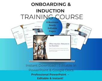 Curso de inducción a la oficina / Incorporación de empleados / Gerentes de RR. HH. y profesionales de negocios / Plantilla de PowerPoint personalizable