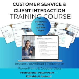 Customer Service Training Course: Editable PowerPoint Template (Digital Download)