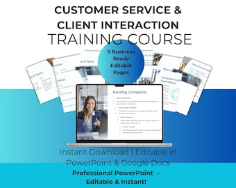 Curso de capacitación en atención al cliente / Capacitación de empleados / Guía de satisfacción y retención de clientes / Plantilla de PowerPoint