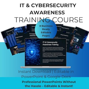 IT およびサイバーセキュリティ トレーニング コース | 従業員向けオンライン セキュリティ トレーニング | デジタル セーフティ ガイド | パワーポイント テンプレート