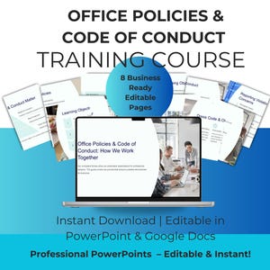 Workplace Code of Conduct Training Course | Workplace Rules | Employee Behaviour & HR | Powerpoint Template