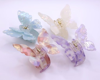 Schmetterling Haarspange für Frauen, Mittlere Acetat-Klauenspange für dünnes und mittleres Haar, niedlicher Haarschmuck, Geschenk für sie.