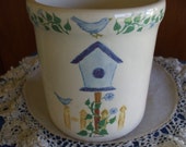 Crock Shop - Santa Anna Crock - Bird House - Blue Birds - Vintage - Collectible - Gifts