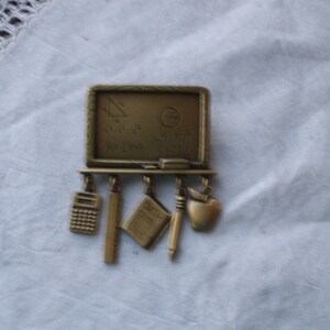 School Brooch, Math Teacher, Chalkboard Brooch With 5 Math Charms ...
