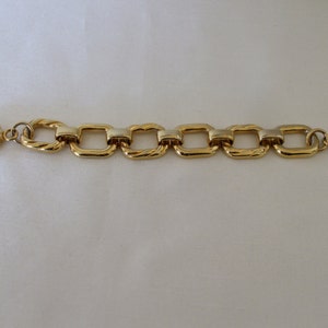 Gold Tone Link Bracelet 80s to 90s, Heavy, Solid, Vintage
