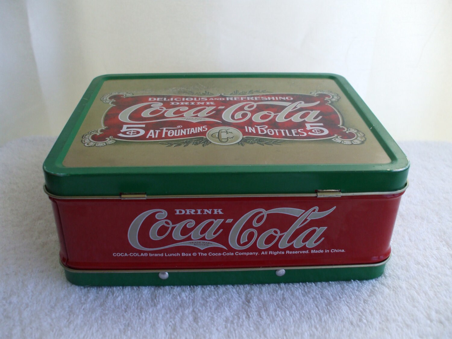 Coca Cola Metal Lunch Box Vintage Coke Brand tin. Etsy