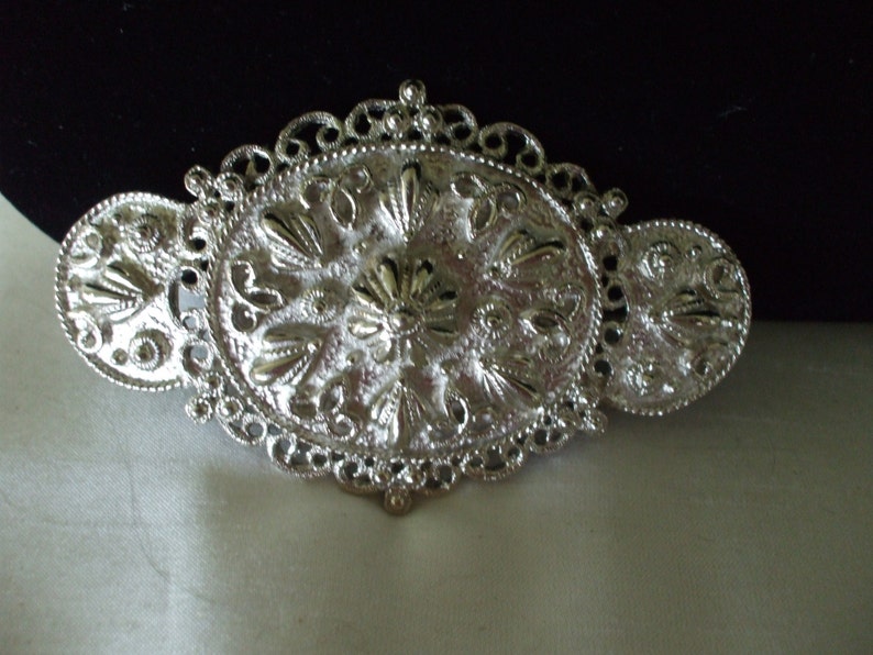 Gifts for her Mimi Di N Signed Silvertone Belt Buckle Vintage Jewelry Wedding 1985
