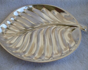 Silver Plate Leaf  Design Dish,  Bon Bon, Candy, Jewelry, Tray